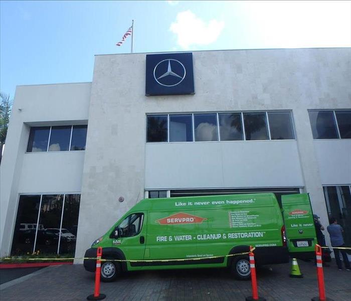 SERVPRO van outside loss site.
